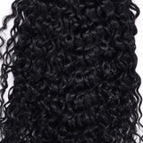 viviaBella 10 inch afro kinky curly drawstring ponytail hair extension in natural black with two claw clips - view 5