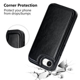 HianDier iPhone 16e Wallet Flip Case - Black PU Leather with Card Holder — view 7 of 8