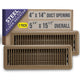 Handua 4"x14" Brown Steel Floor Register 2-Pack with Adjustable Damper