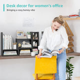 NUTIKAS 3-Tier Adjustable Desk Shelf Organizer – Black Desktop Bookshelf — view 7 of 8