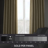 HPD Half Price Drapes 50x84 inch Nomad Tan faux linen room darkening curtain panel with rod pocket heading - view 2