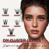 Mayhug 160-piece D curl individual lash clusters in 8 to 18mm lengths displayed in packaging tray, black DIY eyelash extensions - view 4