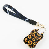 Black polyester wristlet keychain lanyard with white lightning bolt graphic and detachable metal clip for keys and badges - view 5