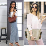 ZYLOXAR Beige Genuine Leather Hobo Crossbody Bag with Guitar Strap — view 2 of 7