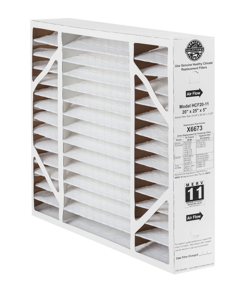 Lennox HCF14-11 disposable pleated box air filter 20x20x5 inches MERV 11 rated for whole-home HVAC systems