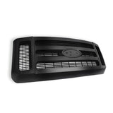 Matte black ABS front upper grille for 2008-2010 Ford F-250 F-350 F-450 Lariat Super Duty, part 7C3Z-8200-BA - view 2