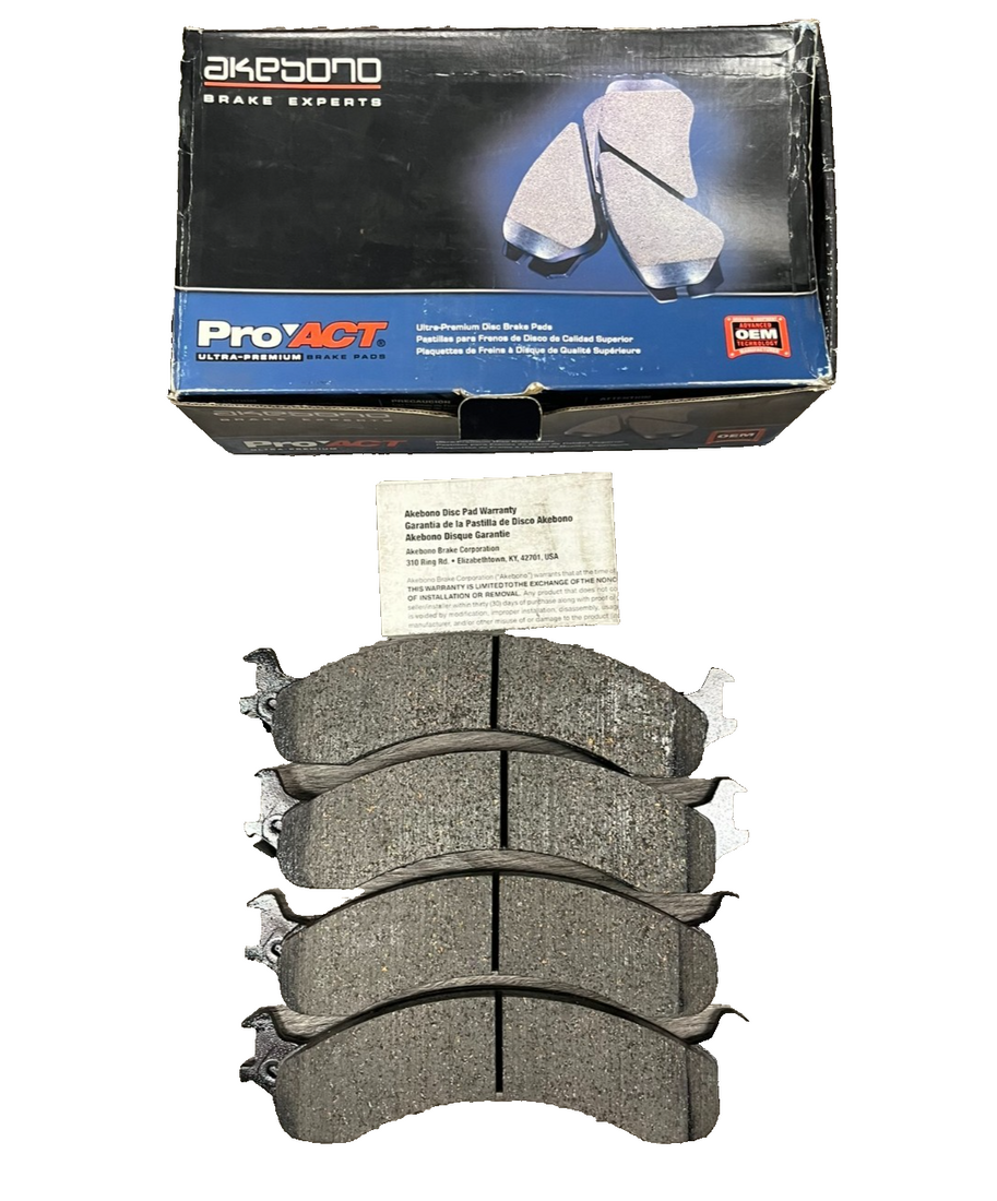 Akebono ACT859 ProACT ceramic front brake pad set in original packaging for 2000-2002 Dodge Ram 2500 3500