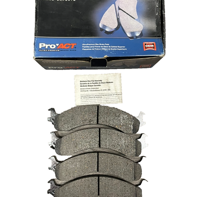 Akebono ACT859 ProACT ceramic front brake pad set in original packaging for 2000-2002 Dodge Ram 2500 3500