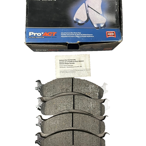Akebono ACT859 ProACT ceramic front brake pad set in original packaging for 2000-2002 Dodge Ram 2500 3500