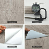 Roll of QIMAY grey wood grain peel-and-stick contact paper showing realistic matte wood texture, 15.7 by 78.7 inches - view 6