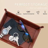 Aujzoo Best Husband Ever PU Leather Valet Tray & Keychain Gift Set, Brown — view 3 of 6