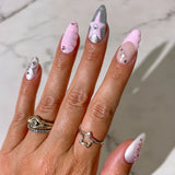 Fazi Le Mini Macaron Y2K nail art sticker sheet with pink hearts, stars, rhinestones and glitter gems self-adhesive - view 2