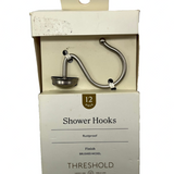 Threshold Nickel Button Shower Curtain Hooks – Rust-Proof Zinc Alloy, 12-Pack — view 4 of 4
