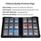 Rieton black zippered top loader binder with 9-pocket pages holding 3x4 trading card top loaders, 432 card capacity - view 4
