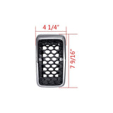 Seven-piece black honeycomb mesh grille insert set with chrome trim for 2019-2023 Jeep Cherokee front bumper - view 3