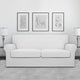 Easy-Going 3-Piece Stretch Fleece Loveseat Slipcover – Fits 60-80" Snow White