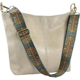 ZYLOXAR Beige Genuine Leather Hobo Crossbody Bag with Guitar Strap — view 1 of 7