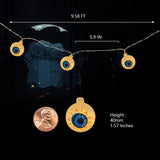 30 LED Halloween string lights with orange pumpkin, ghost, bat, and skeleton figures on a 9.58ft waterproof battery-powered strand - view 2