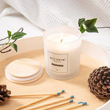 JELLYMONI white round glass jar rose scented soy wax candle 8oz with lid on neutral background - view 6