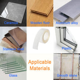 Clear self-adhesive PVC caulk strip tape 1.5 inch wide applied along bathtub and countertop seam edge - view 6