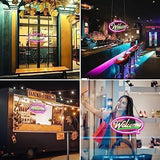 Motyeowe 16.9 inch LED neon-style welcome sign glowing white with adjustable brightness for bar or shop entrance - view 6