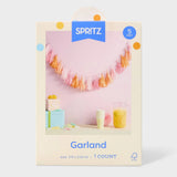 Spritz Pink & Orange Paper Tassel Party Garland – 60" Hanging Banner — view 4 of 5