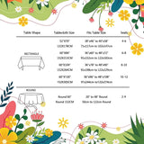 Rectangular floral waterproof tablecloth 60x104 inches with zippered umbrella hole on outdoor patio dining table - view 5