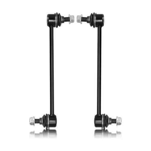 Two black alloy steel front sway bar end links K750032 by Hawk Brothers for 2007-2012 Hyundai Elantra and Kia Forte
