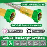 Beeplove 3ft Female-to-Female Stainless Steel Garden Hose with Adapter – Open Box — view 4 of 8
