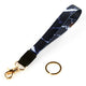 Black Wristlet Keychain Lanyard with Detachable Clip – Lightning Bolt Design