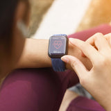 Four multicolor stretchy nylon solo loop Apple Watch bands laid flat, compatible with 38mm 40mm and 41mm models - view 5