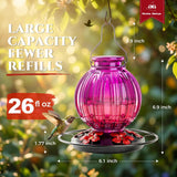 Grete Gotye 26oz Glass Hummingbird Feeder - 5 Ports, Leakproof, Hanging — view 4 of 8