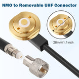 MOOKEERF 10-foot black RG58 coaxial antenna cable with NMO connector and removable PL259 UHF male adapter - view 4
