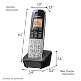 Panasonic KX-TGB810S black and silver compact cordless phone with base and handset, DECT 6.0 caller ID - view 3