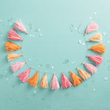 Spritz Pink & Orange Paper Tassel Party Garland – 60" Hanging Banner — view 2 of 5