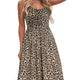 YATHON Leopard Print A-Line Sundress – V-Neck, Pockets & Spaghetti Straps
