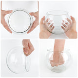 Set of 4 clear round glass bubble bowl vases 5.97 inches wide displayed as candle holders and flower vases for wedding decor - view 6