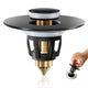 Matte Black Pop-Up Bathroom Sink Drain Stopper & Strainer – Fits 1.1"–1.5"