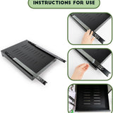 Black carbon steel pull-out cabinet organizer with 4 compartments, 20.87 inches wide, adhesive nano film mounting, polished finish - view 8
