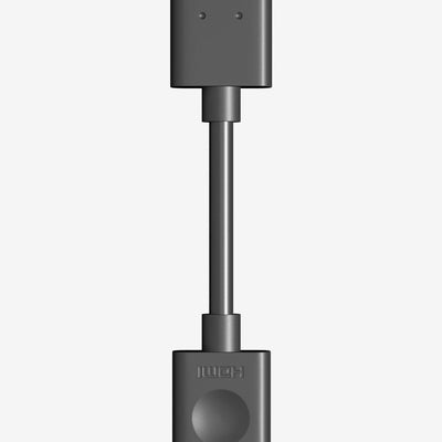 Black 4.7-inch flexible HDMI male to female extender cable adapter for Fire TV Stick on white background
