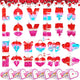 24-Pack Valentine Heart Fidget Pop Keychains with Greeting Cards