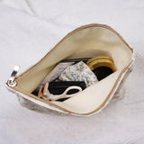 Wudygirl Beige Floral Corduroy Makeup Bag – 10.5x7.5in Travel Cosmetic Pouch — view 6 of 6
