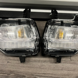 JZPARTFIT LED fog light DRL set for 2019-2022 Chevy Spark, black housing, driver and passenger sides shown - view 2