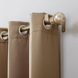 Sun Zero Seymour Taupe Faux Silk Room Darkening Grommet Curtain 54x84 — view 2 of 4