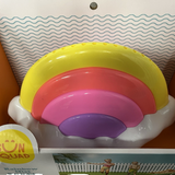 Sun Squad Rainbow Mist Sprinkler kids outdoor water toy with colorful rainbow design connected to garden hose - view 2