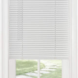 Classic Touch white cordless 1-inch mini blind 21 wide by 64 long with wand control for outside mount window