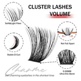 Mayhug 160-piece D curl individual lash clusters in 8 to 18mm lengths displayed in packaging tray, black DIY eyelash extensions - view 2