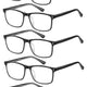 EYECEDAR 5-Pack +1.75 Reading Glasses – Black Rectangular TR90 Frames