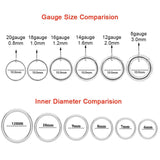 Two silver titanium hinged clicker nose ring hoops 16G 10mm for septum cartilage and helix piercings on white background - view 8