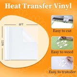 Two rolls of Loffa white heat transfer vinyl 12 inches by 8 feet each, shown unrolled on flat surface for iron-on fabric crafting - view 4
